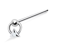 Circle Triangle Shaped Silver Straight  Nose Stud NSKA-443